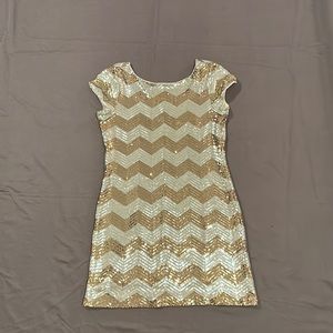 White House Black Market chevron sequins dress